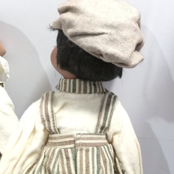 Pair of  African American  Porcelain 10'' Dolls Boy Girl  Sunday Best - Picture 10 of 10